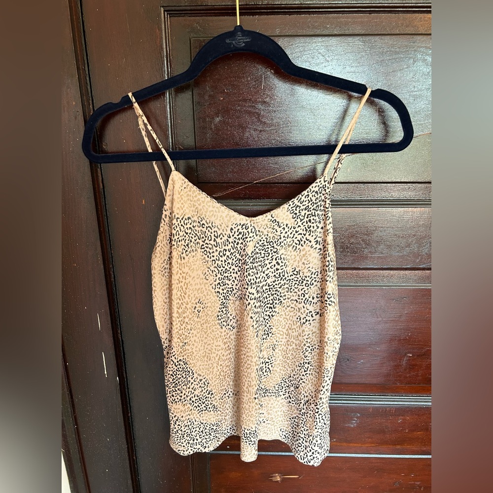 Current Air spaghetti strap tank top with adjustable strap, animal print; size S